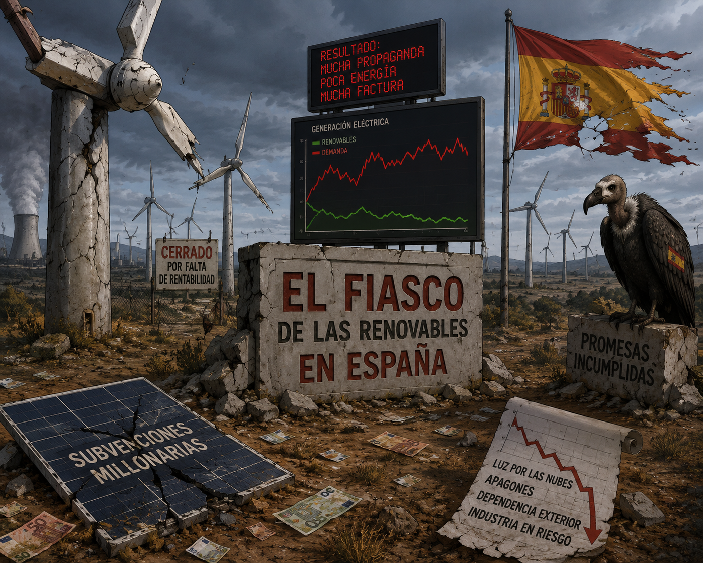 España y el desastre energético: renovables como excusa para castigar mercados, empresas y ciudadanos